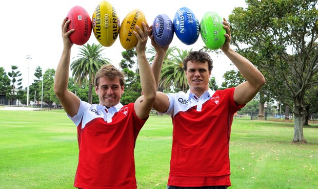 Sydney Swans duo Nick Smith and Mike Pyke support the AFL's NAB Challenge pride match - ${keywords}